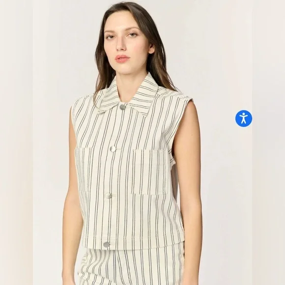 Warp + Weft Vest stripe cloud M - Picture 2 of 10